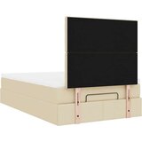  Otomanski okvir kreveta s madraca krem 120x190 cm od tkanine | shoptok.hr