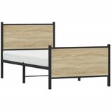 Metalni okvir kreveta bez madraca boja hrasta sonome 75x190 cm | shoptok.hr