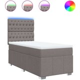 vidaXL Box spring postelja z vzmetnico taupe 90x200 cm blago | Shoptok.si