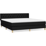  Box spring postelja z vzmetnico črna 160x200 cm blago, (20792069) | Shoptok.si