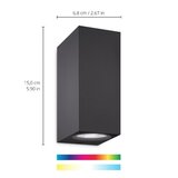 Wiz LED RGBW prigušiva zidna svetiljka UP&DOWN 2xGU10/4,7W/230V crna Wi-Fi | Eponuda.com