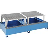 eurokraft basic Jeklena prestrezna kadica za cisterne IBC/KTC, za 2 cisterni po 1000 l, 2 odtočna nastavka, praškasto lakirana, modra RAL 5012 Cene