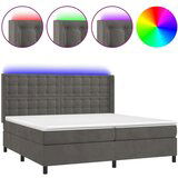  Box spring s madracem LED tamnosivi 200x200 cm baršun | shoptok.hr