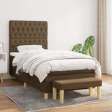 Krevet s oprugama i madracem tamnosmeđi 90 x 190 cm od tkanine | shoptok.hr