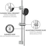 Wenko Set za tuš kabinu od nehrđajućeg čelika u srebrnoj boji sa ručnim tušem/s kliznim nosačem 70 cm Softwater – | shoptok.hr
