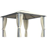 vidaXL Paviljon z zaveso in LED lučkami 3x3 m krem aluminij Cene