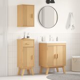 vidaXL Set od 3 Prirodno drvo Bor Srednje Skladištenje u kupaonici | shoptok.hr