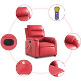  Električni masažni naslonjač od umjetne kože crveni | shoptok.hr