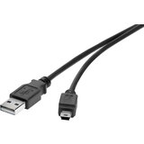 Renkforce USB 2.0 [1x moški konektor USB 2.0 tipa A - 1x moški konektor USB 2.0 tipa mini B] 0.3 m črna pozlačeni konektorji USB kabel USB 2, (20415988) | Shoptok.si