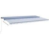  Tenda na ručno uvlačenje s LED svjetlom 600x350 cm plavo-bijela | shoptok.hr