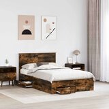  Konstrukcija postelje z vzglavjem Dimljeni oreh 120 x 200 cm, (5000103681) | Shoptok.si