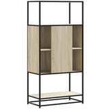 vidaXL Visoka ploča sonoma hrast 68x35x139cm konstruirano drvo i metal | shoptok.hr