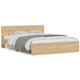  The Living Store Posteljni okvir z vzglavjem sonoma hrast 150x200 cm - Posteljni Okvir, (21531971) | Shoptok.si
