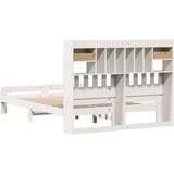 vidaXL Knjižna postelja brez vzmetnice bela 140x200 cm trdna borovina | Shoptok.si