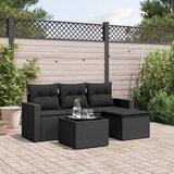  The Living Store Vrtna sedežna garnitura 5-delna z blazinami črn poli ratan - Vrtna Sedežna Garniture, (21478814) | Shoptok.si