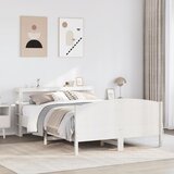 Maison Chic Posteljni okvir - Dvoposteljna postelja - Zakonska postelja brez vzmetnice bel 140x190 cm trdna borovina-J11328, (21762777) | Shoptok.si