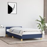 vidaXL Posteljni okvir z vzglavjem moder 100x200 cm blago Cene