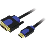 DVI / HDMI adapterski kabel DVI-D 18+1-polni vtič\, HDMI-A vtič 2.00 m črna CHB3102 pozlačeni konektorji\, lahko se privije DVI kabel, (20410823)