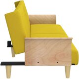  Raztegljiv kavč z naslonjali za roke svetlo rumeno blago, (20697822) | Shoptok.si