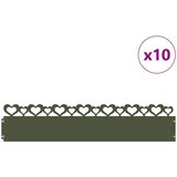 vidaXL Robniki za trato 10 pcs Oljčno zelena 103 x 0,05 x 22 cm Jeklo | Shoptok.si
