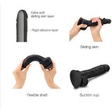 Strap-On-Me L - dvoslojni, potplat, realistični dildo (crni) | shoptok.hr