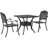  Set vrtnih stolova 3 pcs Crna Liveni aluminij | shoptok.hr