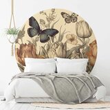  Okrugla fototapeta - Colourful tulips on a cream background 230x230 | shoptok.hr