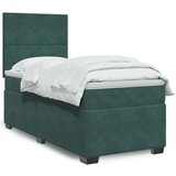 vidaXL Box spring postelja z vzmetnico temno zelen 90x190 cm žamet Cene
