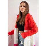 Kesi Striped hooded sweater red+ecru+pink | shoptok.hr