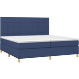  Krevet box spring s madracem LED plavi 200x200 cm od tkanine | shoptok.hr