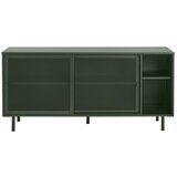Unique Furniture Tamno zelena metalna niska komoda s kliznim vratima 160x75 cm Veep – | shoptok.hr