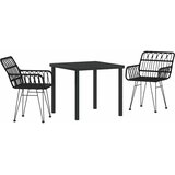  Vrtni set za objed 3 kom. Crna Čelik s prahom premazan | shoptok.hr