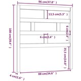  Posteljno vzglavje belo 96x4x100 cm trdna borovina, (20648403) | Shoptok.si