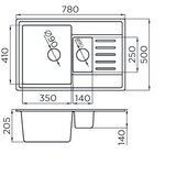 Metalac granitna usadna sudopera xQuadro Plus 1.5D crna Ø90/60 | Eponuda.com