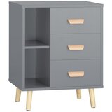 SoBuy nočna omarica s tremi predali sive v skandinavskem slogu, (20815128-c847911) | Shoptok.si