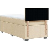 vidaXL Box spring postelja z vzmetnico krem 90x190 cm blago, (21310559) | Shoptok.si