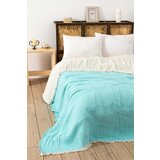  Muslin yarn dyed - turquoise (170 x 250) turquoise double bedspread Cene