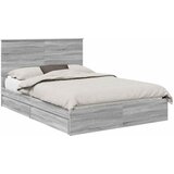 vidaXL Postelja s shranjevanjem z vzglavjem Siva Sonoma 150 x 200 cm, (5000106974) | Shoptok.si