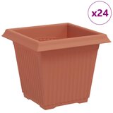  Kvadratna saksija za cvijeće 24 pcs Crvena cigla Plastika | Eponuda.ba