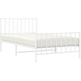  Metalni okvir kreveta uzglavlje i podnožje bijeli 107x203 cm | shoptok.hr