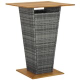 vidaXL barska miza siva 80x80x110 cm poli ratan in trden akacijev les | Shoptok.si