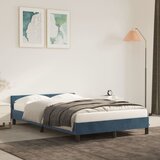 vidaXL Posteljni okvir z vzglavjem temno moder 120x200 cm žamet Cene