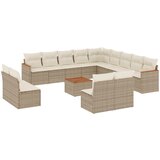 Maison Chic Seti vrtnega pohištva - Vrtna garnitura - Vrtni pohištvo set 14-delna z blazinami bež poli ratan, (21810178) | Shoptok.si