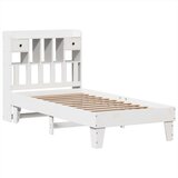 vidaXL Posteljni okvir brez vzmetnice bel 90x200 cm trdna borovina | Shoptok.si