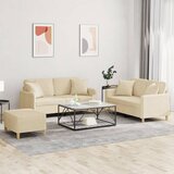  3-dijelni set sofa s jastucima krem od mikrovlakana Cijene
