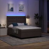  LED Box Spring Krevet Tamno smeđa 140 x 190 cm tkanina | shoptok.hr