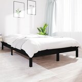 Maison Chic Posteljni okvir - Dvoposteljna postelja - Zakonska postelja črn 140x190 cm trdna borovina-J13801, (21766079) | Shoptok.si