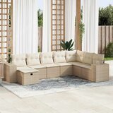 Maison Chic Seti vrtnega pohištva - Vrtna garnitura - Vrtni pohištvo set 8-delna z blazinami bež poli ratan, (21799539) | Shoptok.si