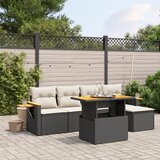 vidaXL 6-dijelni set vrtnih sofa s jastucima crni od poliratana | shoptok.hr
