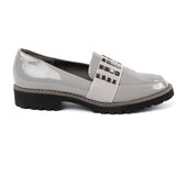 GOODIN Grey lacquered loafers with silver studs | shoptok.hr